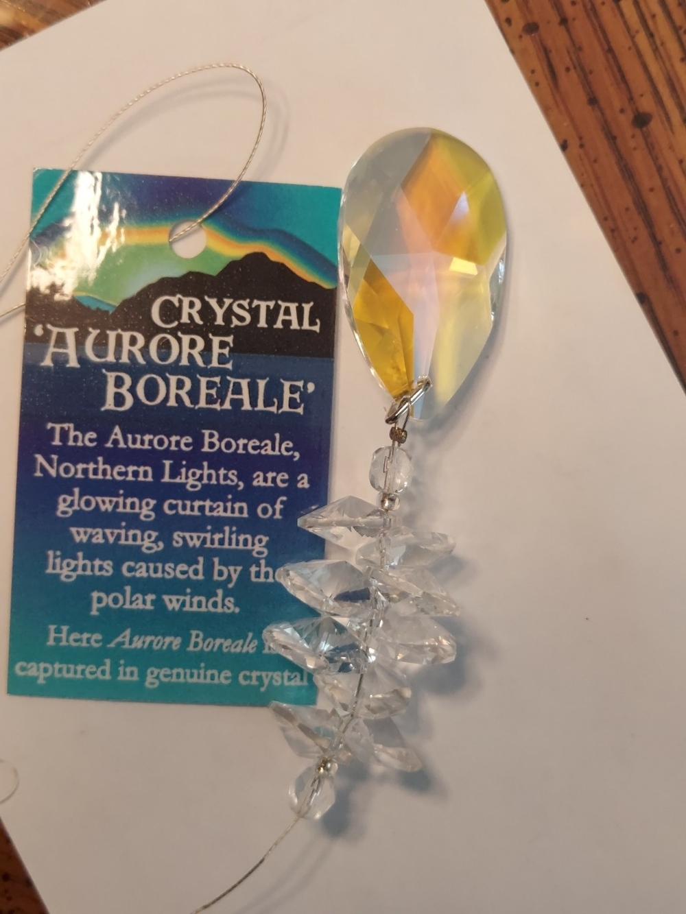 Teardrop Crystal Sun Catcher - Aurora Borealis